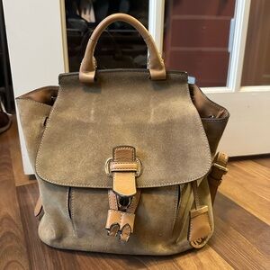 Michael Kors Romy Medium Tan Suede Backpack